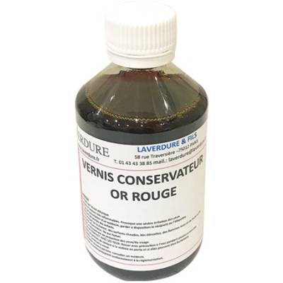 Vernis conservateur des métaux or rouge